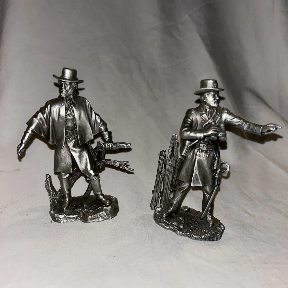 Pewter‎ Blues And Greys Civil War Figures Robert E Lee And Ulysses Grant B1